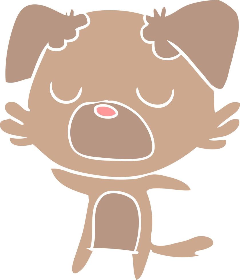 flat color style cartoon dog vector