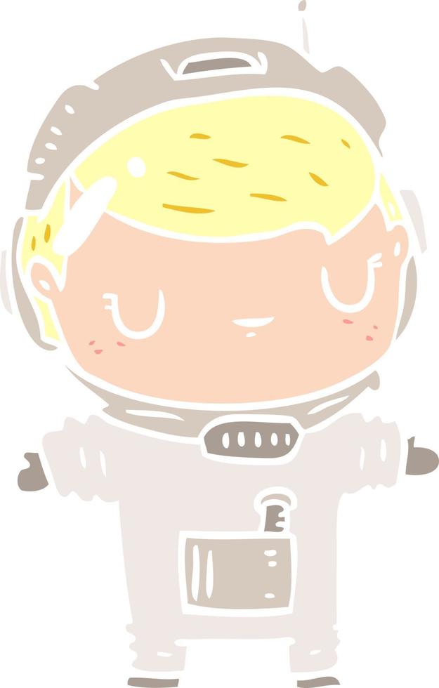 cute flat color style cartoon astronaut vector