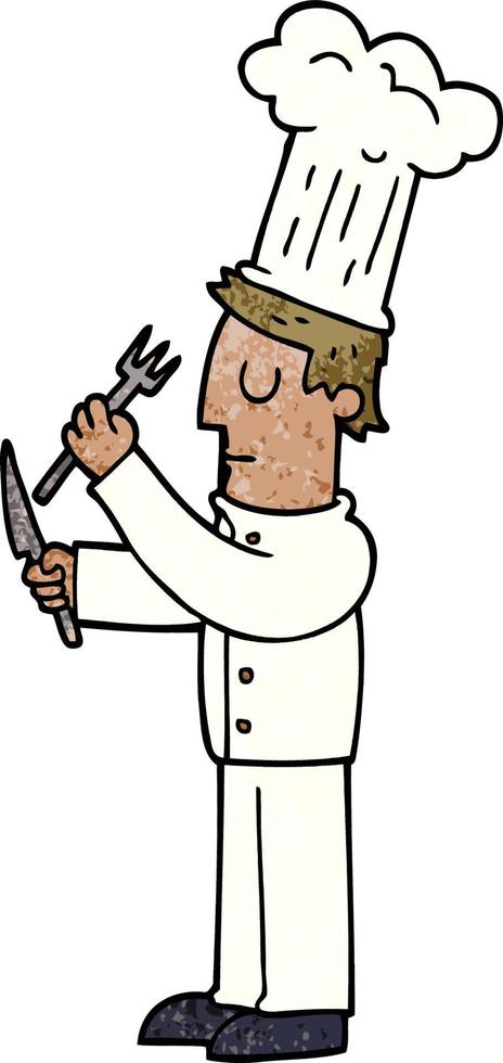 cartoon doodle talented chef vector