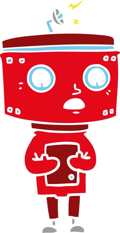 flat color style cartoon robot vector