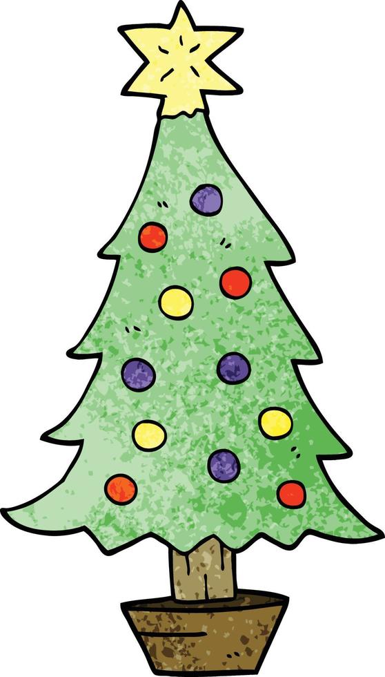 cartoon doodle christmas tree vector