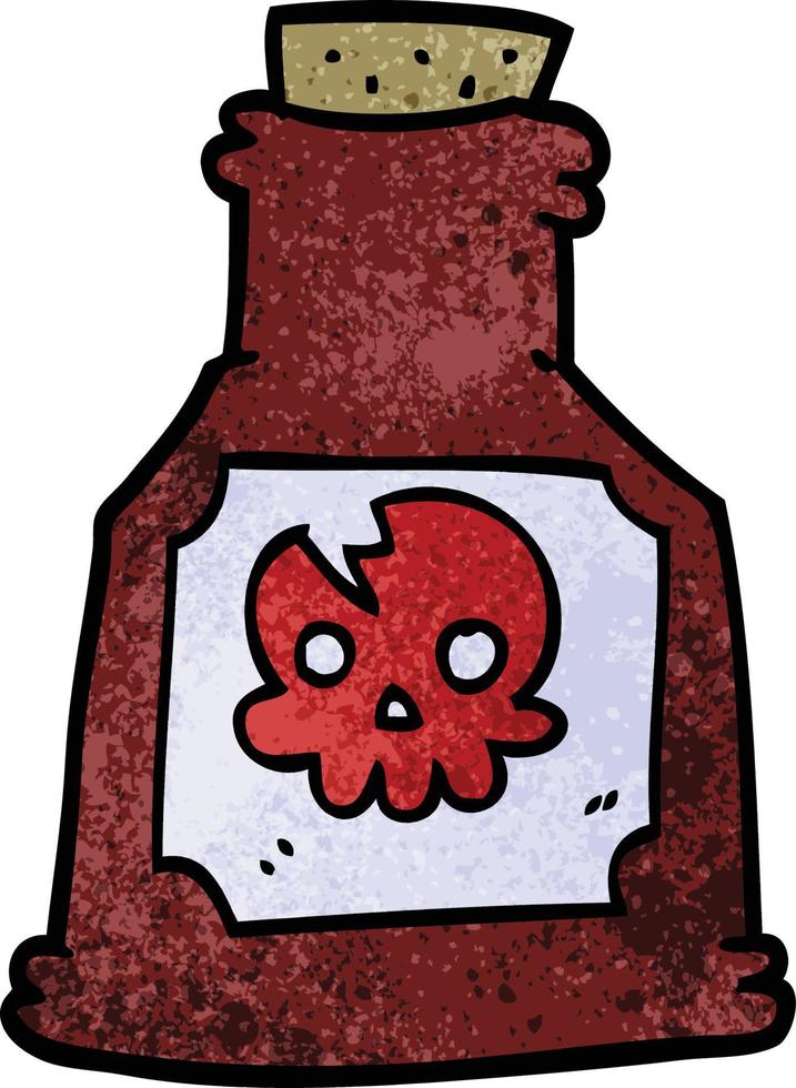 cartoon doodle poison bottle vector