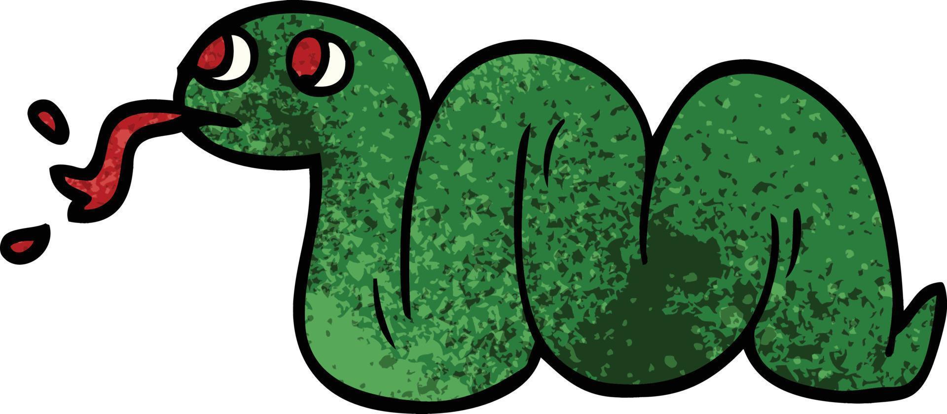 cartoon doodle snake vector