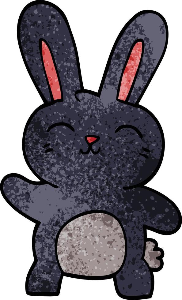 cartoon doodle happy bunny vector