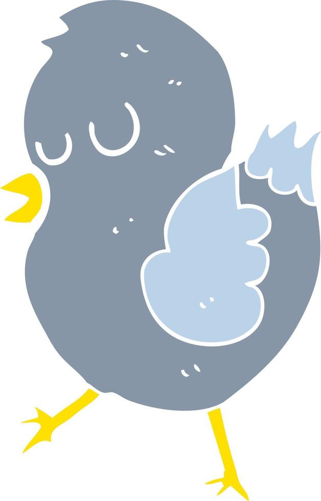 flat color style cartoon bird vector