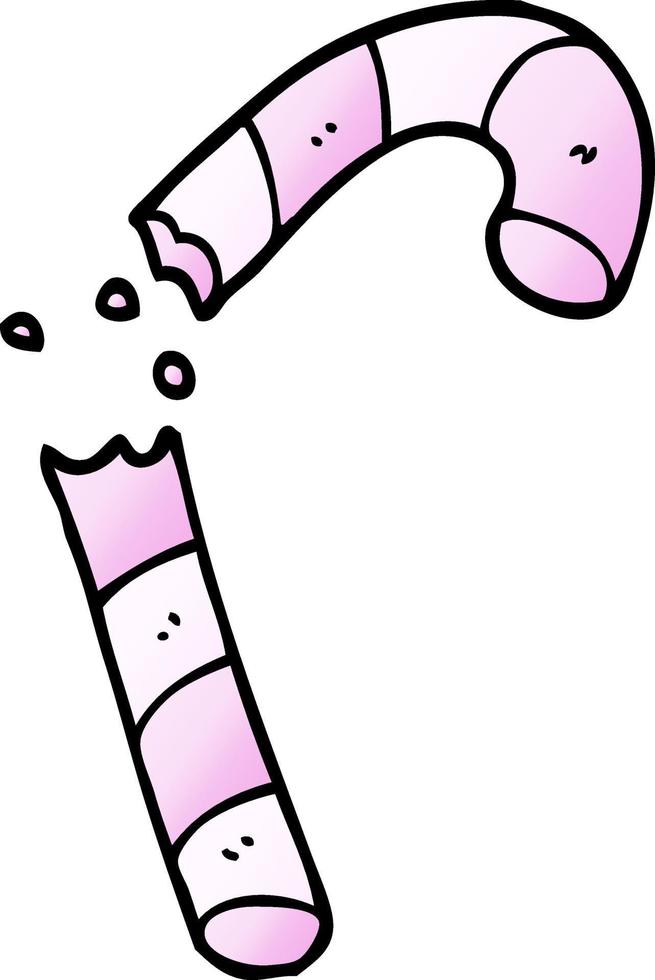 cartoon doodle pink candy cane vector