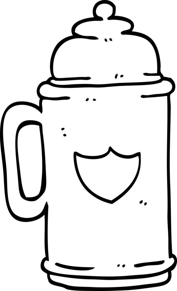 jarra de cerveza tradicional de dibujos animados de dibujo lineal vector