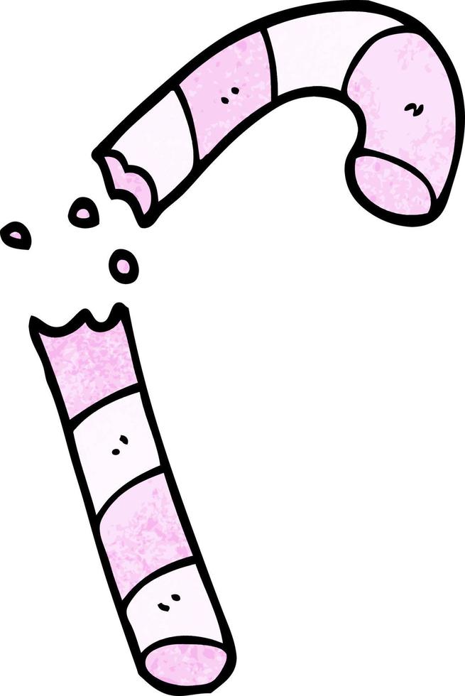 cartoon doodle pink candy cane vector