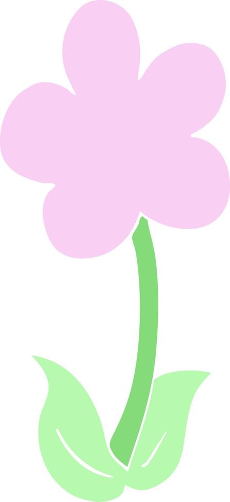 linda flor de dibujos animados de estilo de color plano vector