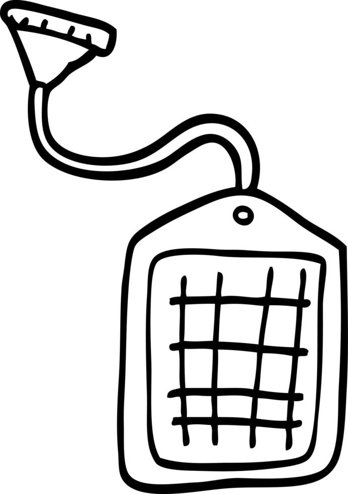 line drawing cartoon green tea string bag vector