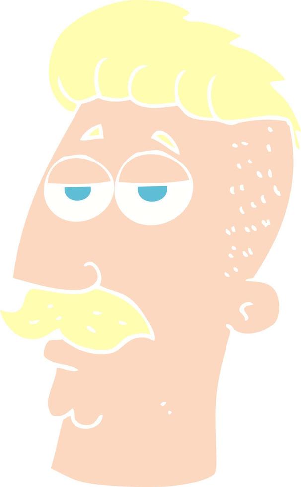 ilustración de color plano de un hombre de dibujos animados con corte de pelo hipster vector