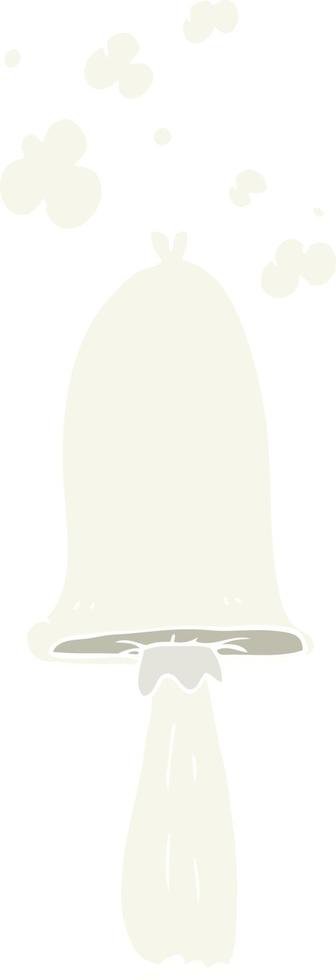 flat color illustration of a cartoon mushroom vector