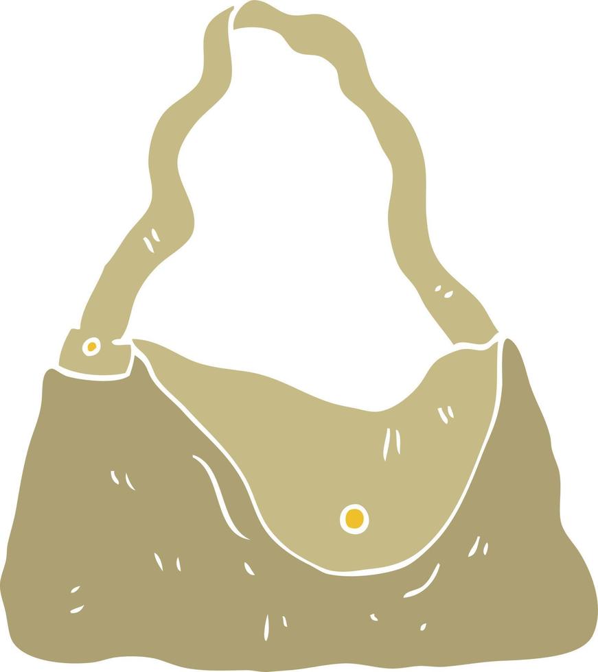 flat color illustration of handbag vector