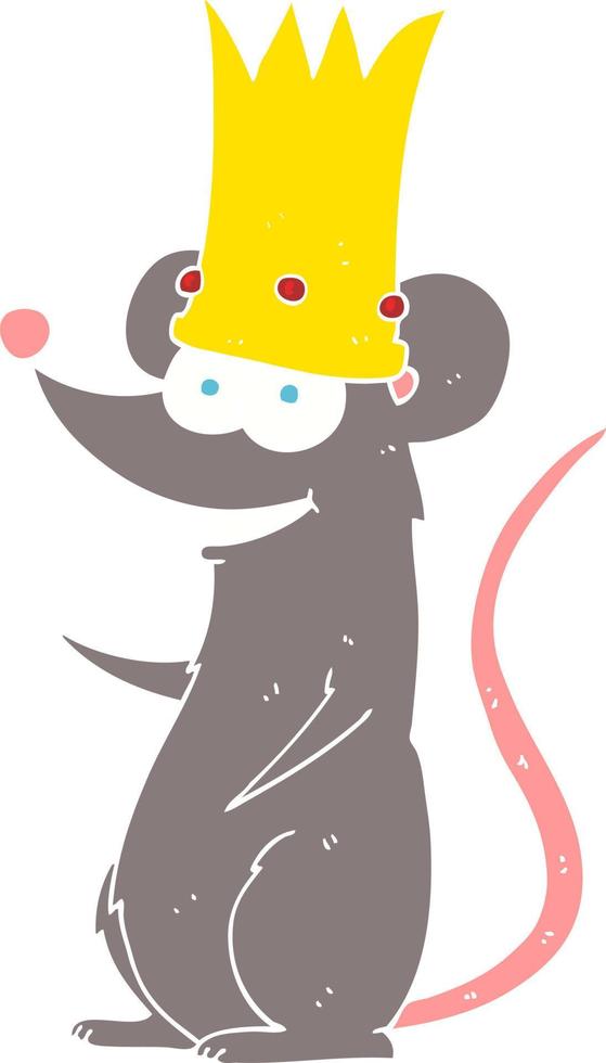 flat color illustration of king rat vector