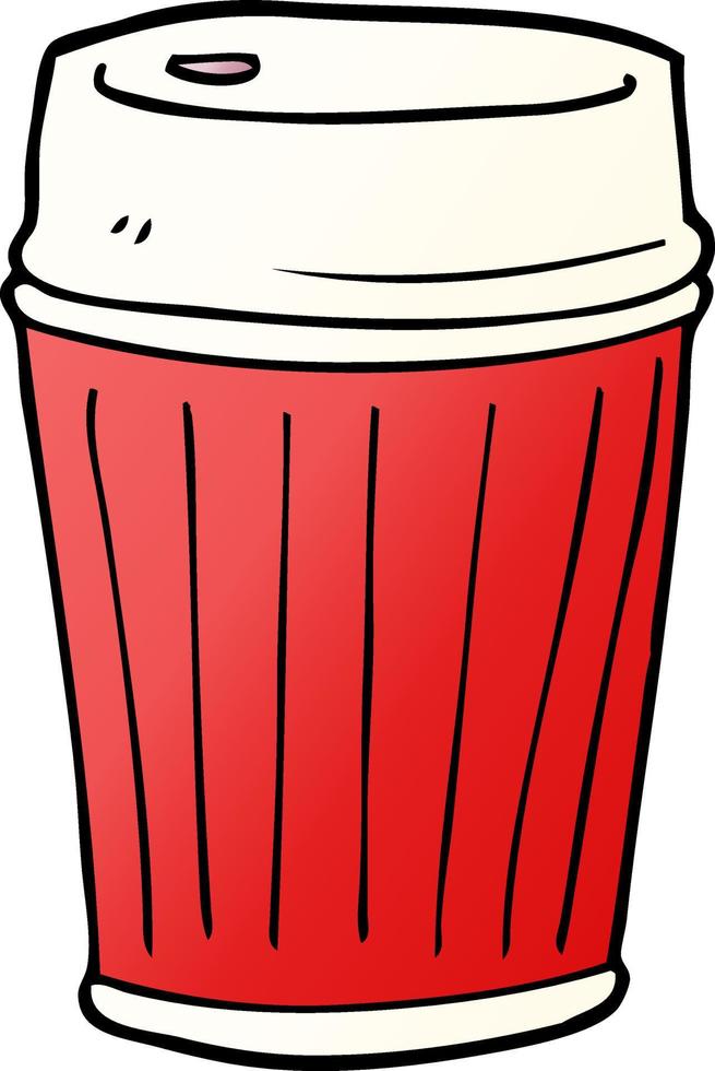 cartoon doodle take out coffee vector