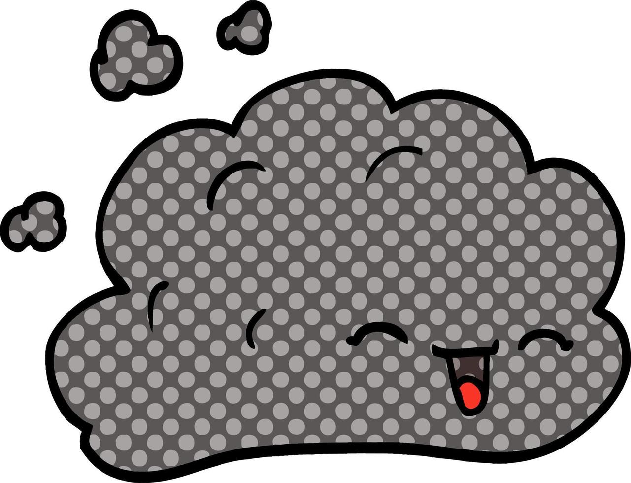 cartoon doodle grey smoke vector