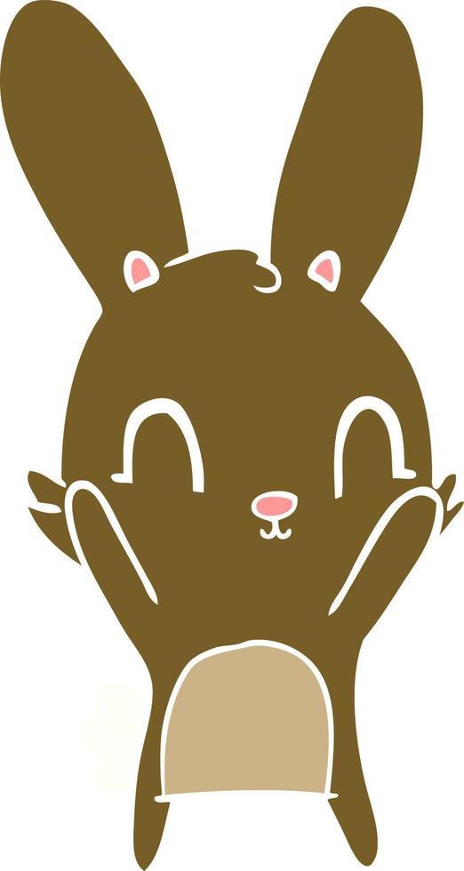 cute flat color style cartoon rabbit vector