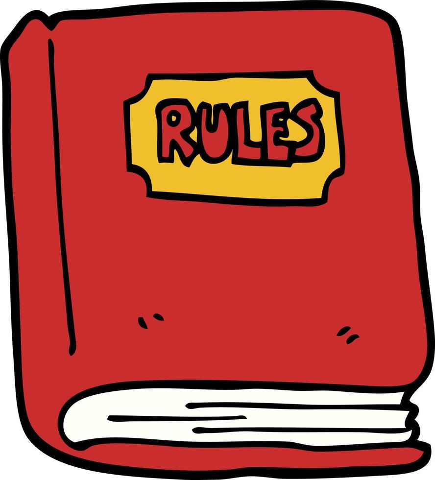 cartoon doodle rule book vector