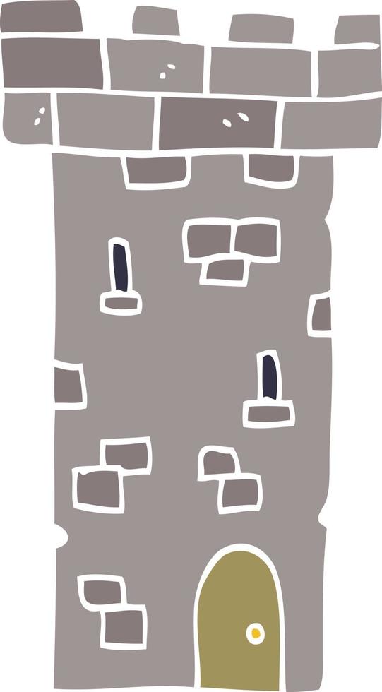 cartoon doodle castle tower vector