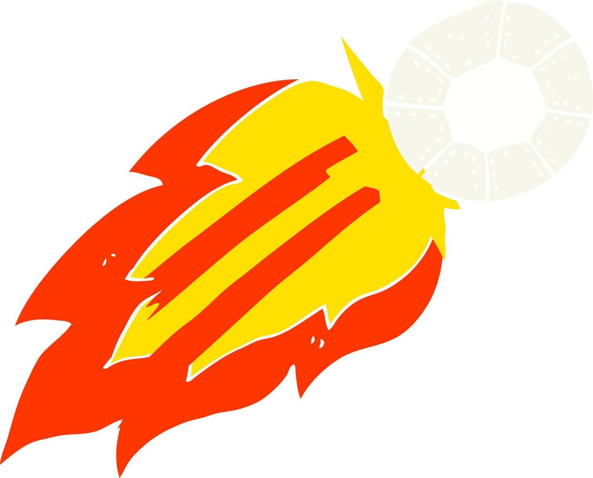 flat color illustration of soccer ball vector