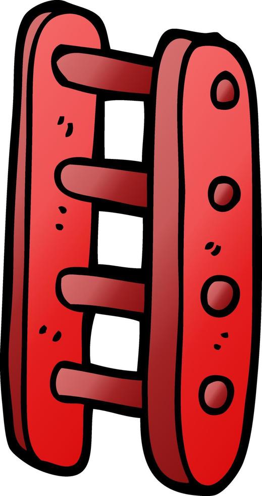 cartoon doodle tall ladder vector