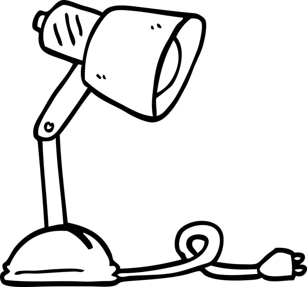 line drawing cartoon desk lamp 12143559 Vector Art at Vecteezy