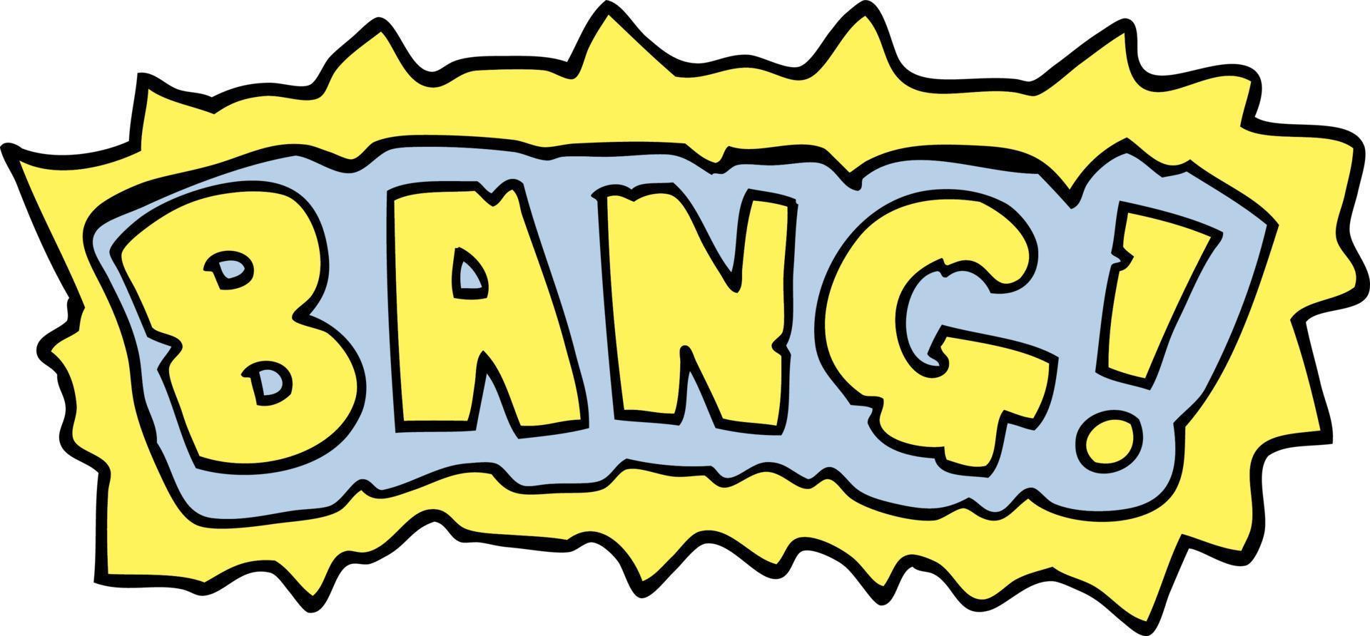 cartoon doodle word bang vector