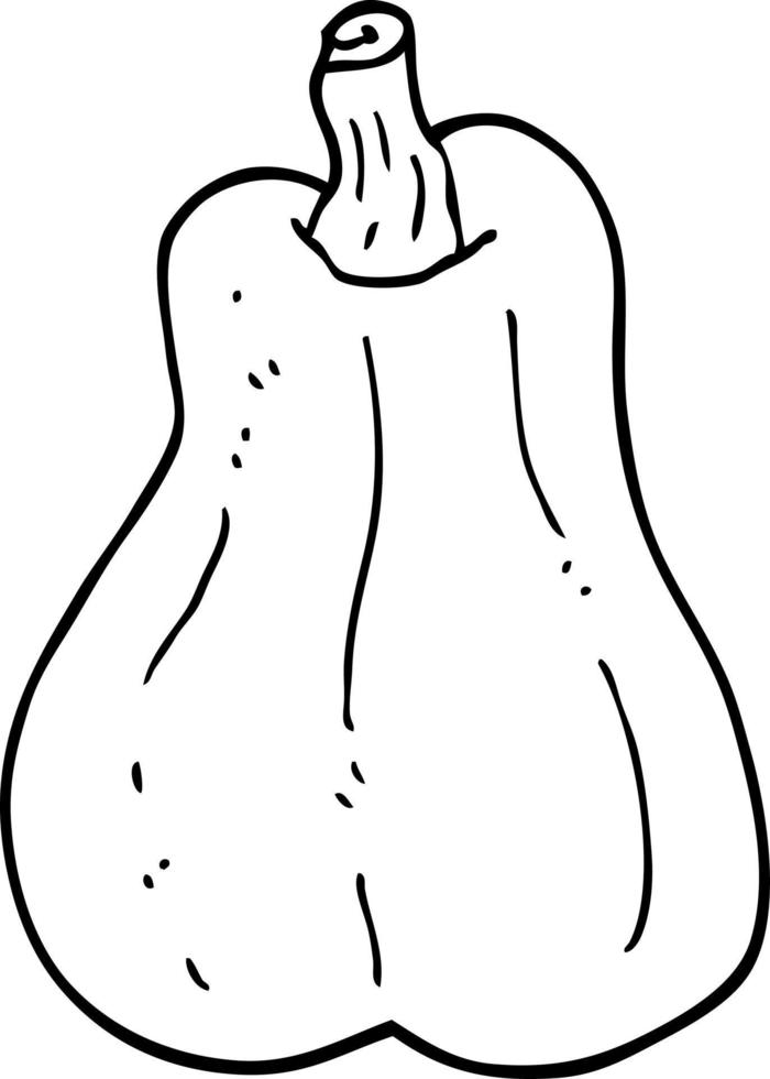 line drawing cartoon butternut squash vector