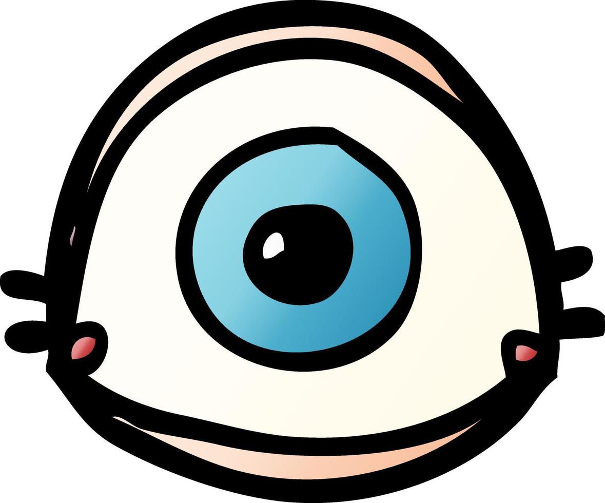 cartoon doodle blue eye vector