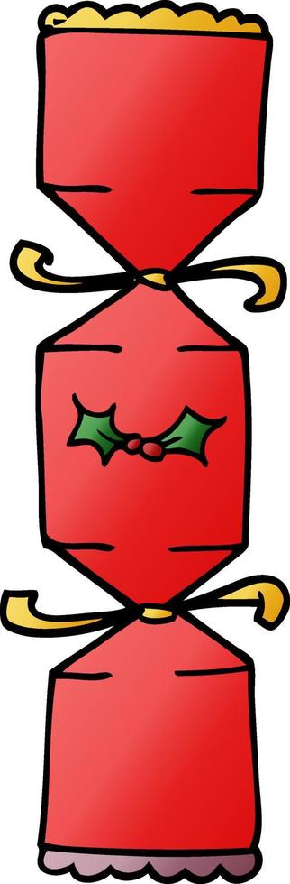 cartoon doodle christmas cracker vector