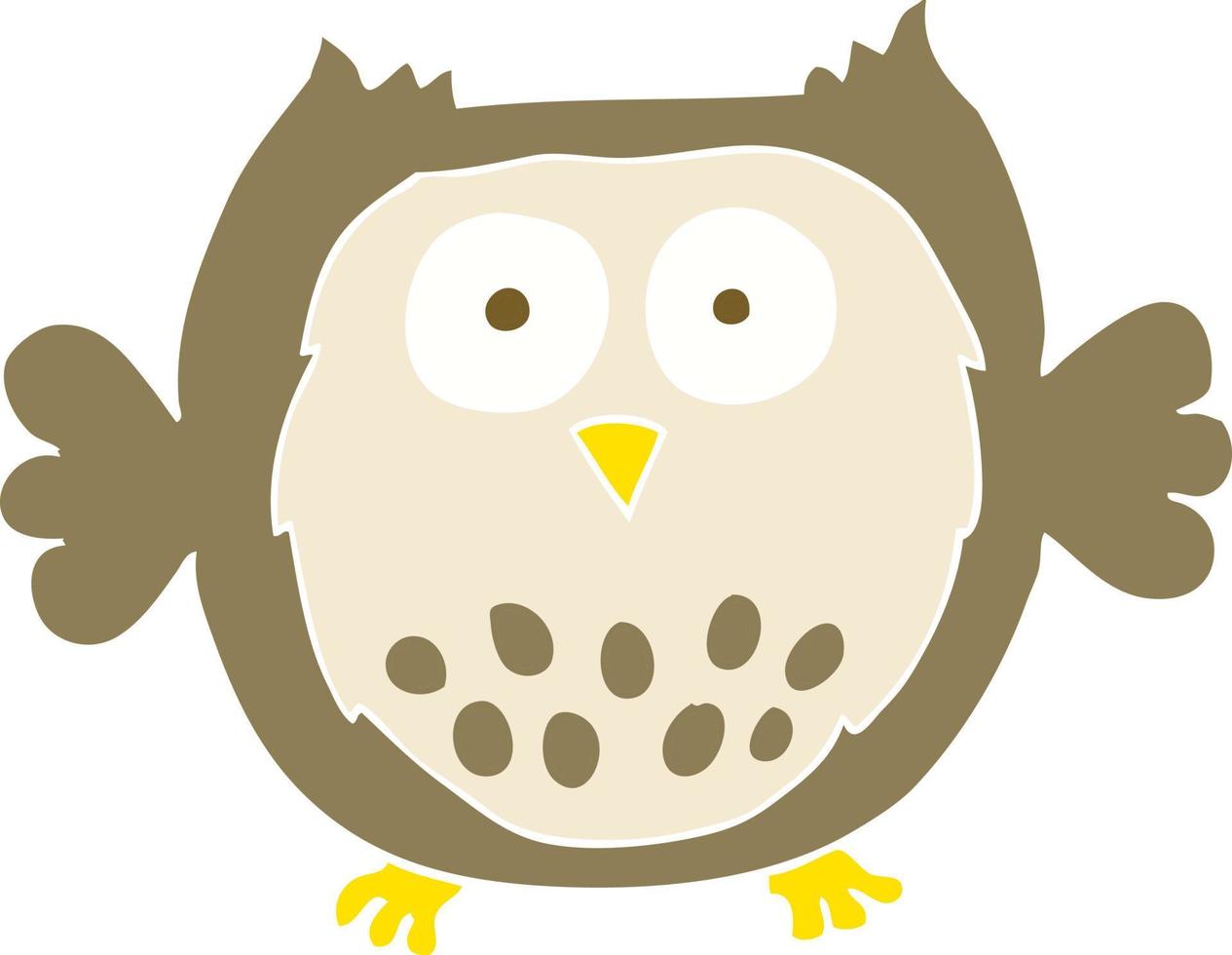 flat color illustration of a cartoon owl vector