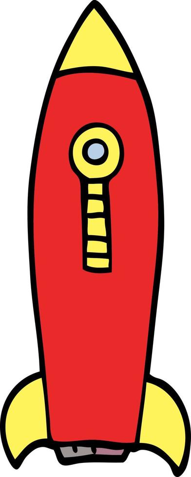 cartoon doodle space rocket vector