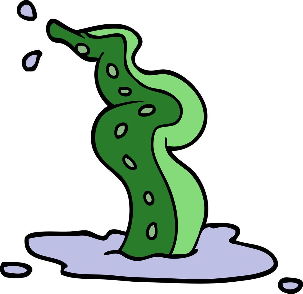 cartoon doodle spooky tentacle vector