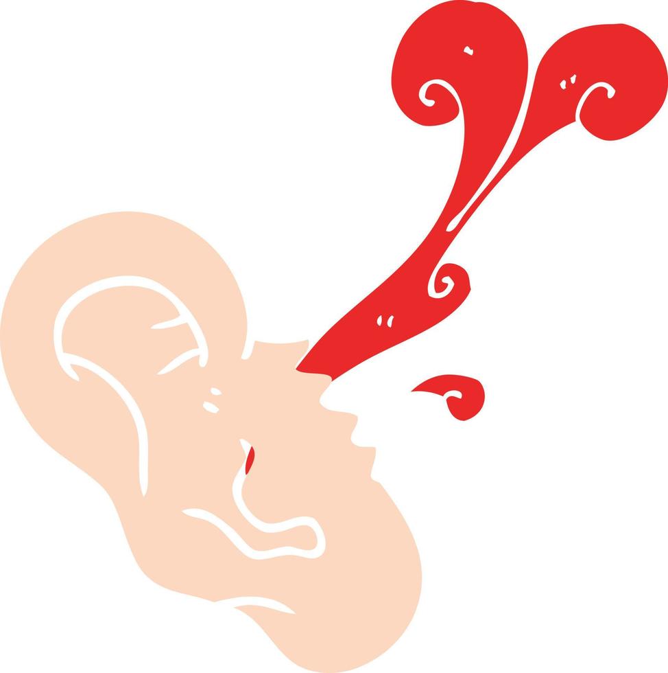 flat color illustration of severed ear vector