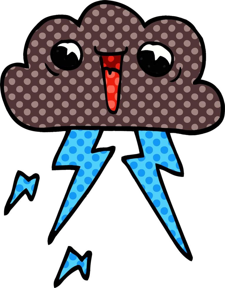 cartoon doodle lightening cloud vector