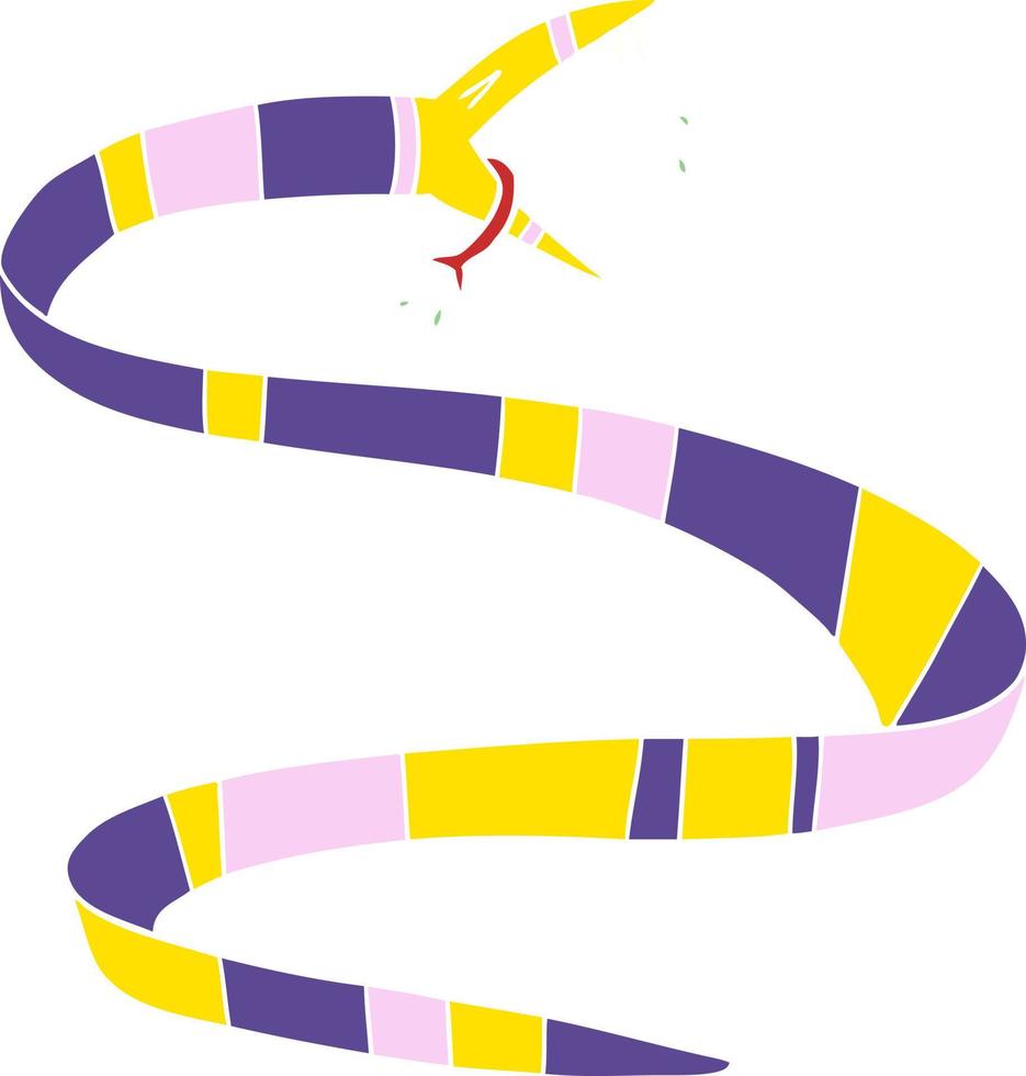 flat color style cartoon poisonous snake vector