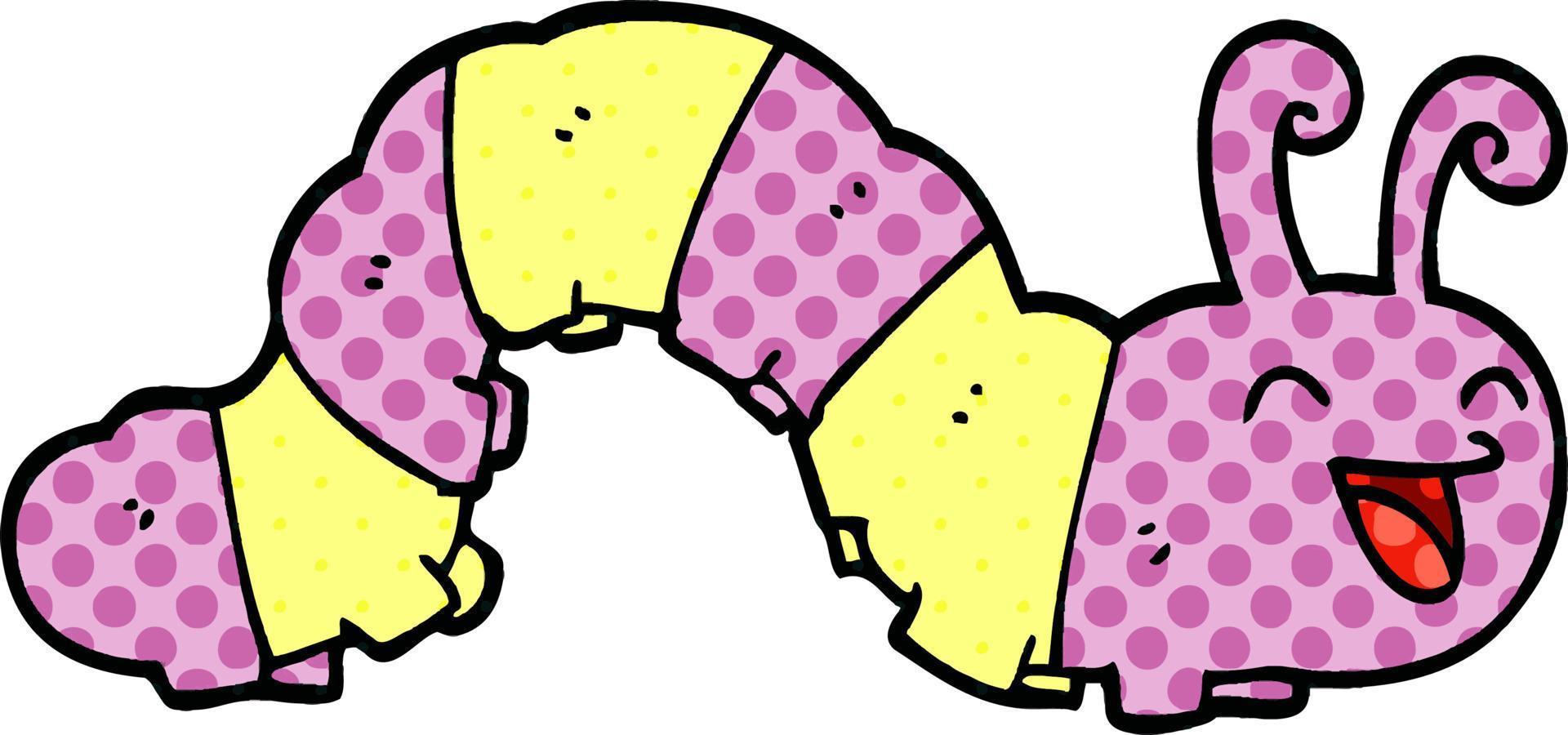 cute cartoon doodle caterpillar vector