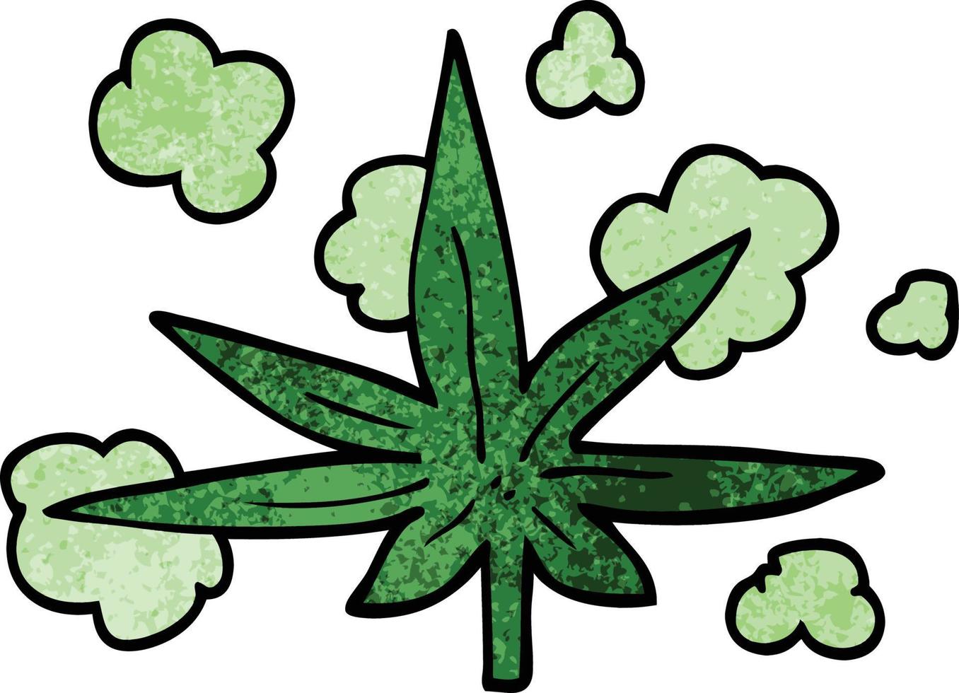 caricatura, garabato, marihuana, hoja vector