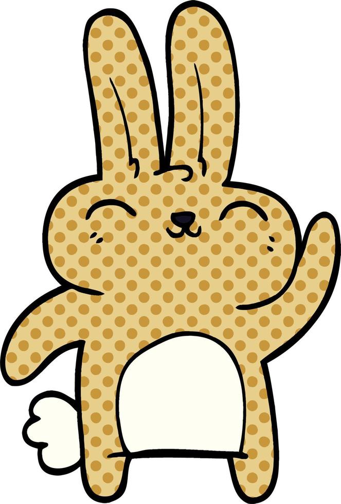 cartoon doodle happy bunny vector