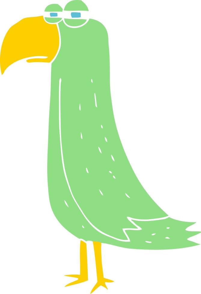 flat color illustration of parrot vector