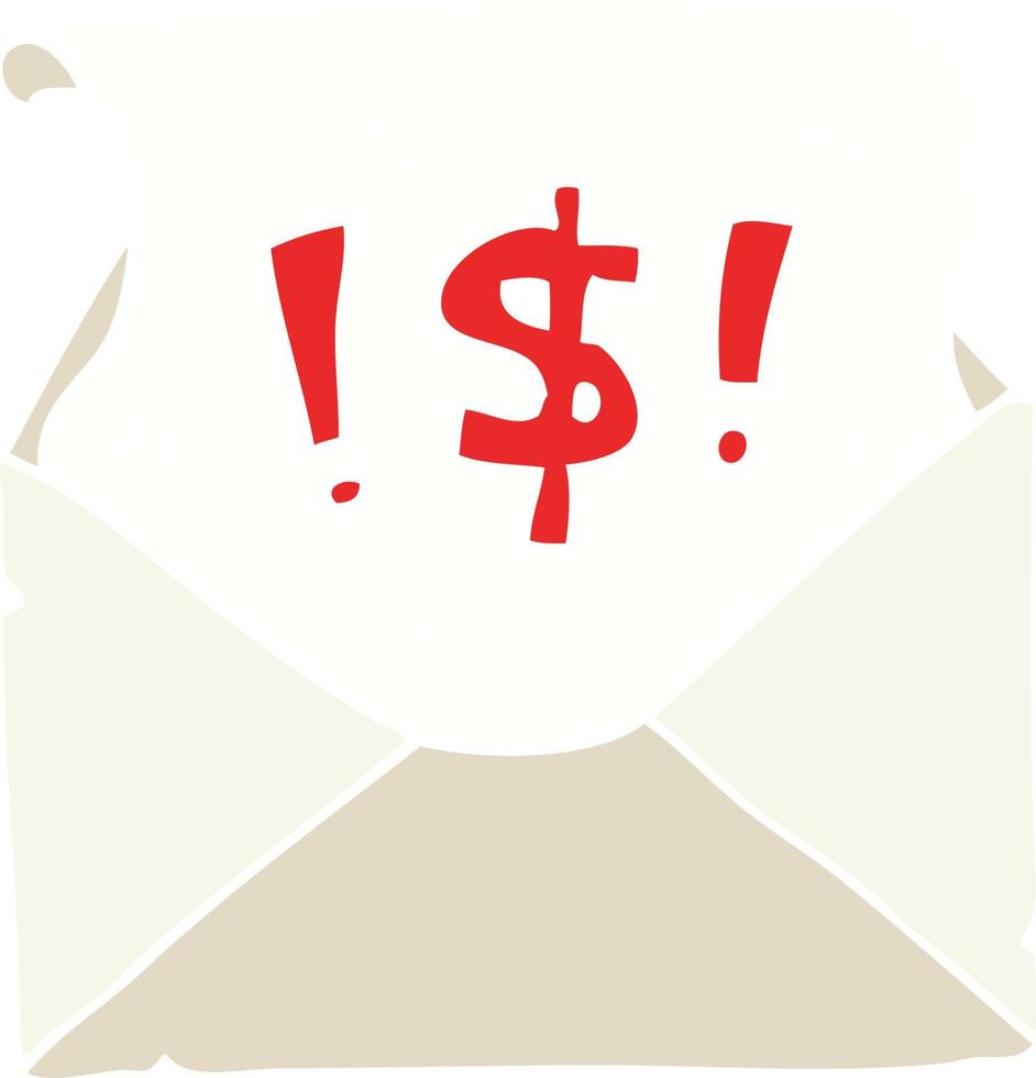 flat color illustration of abusive letter vector