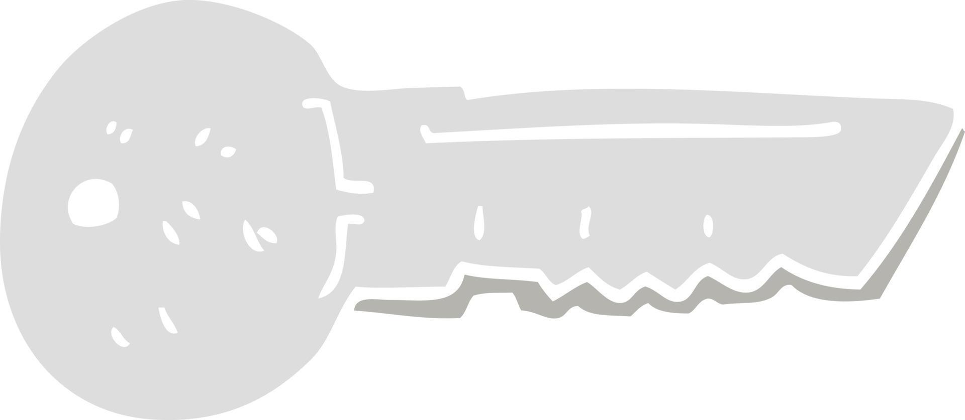 flat color illustration of door key vector