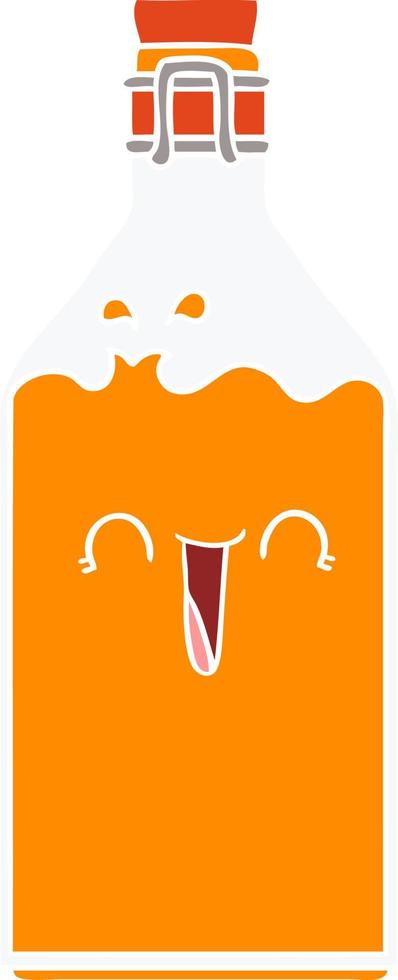 flat color style cartoon old juice bottle vector
