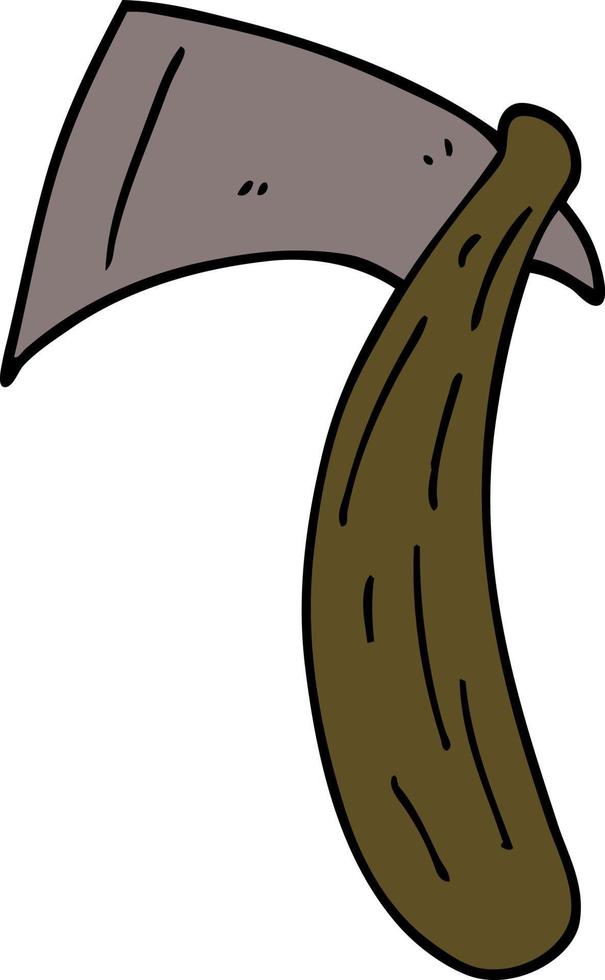 cartoon doodle viking axe vector