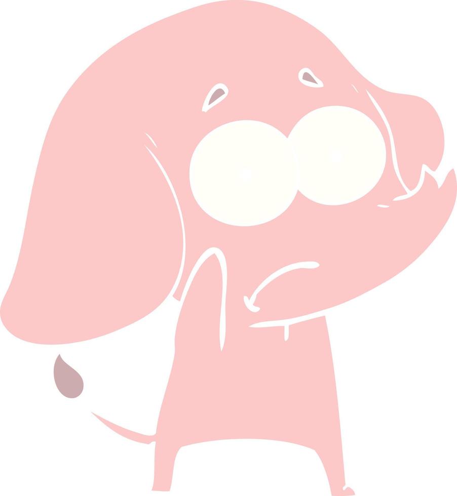 flat color style cartoon unsure elephant vector