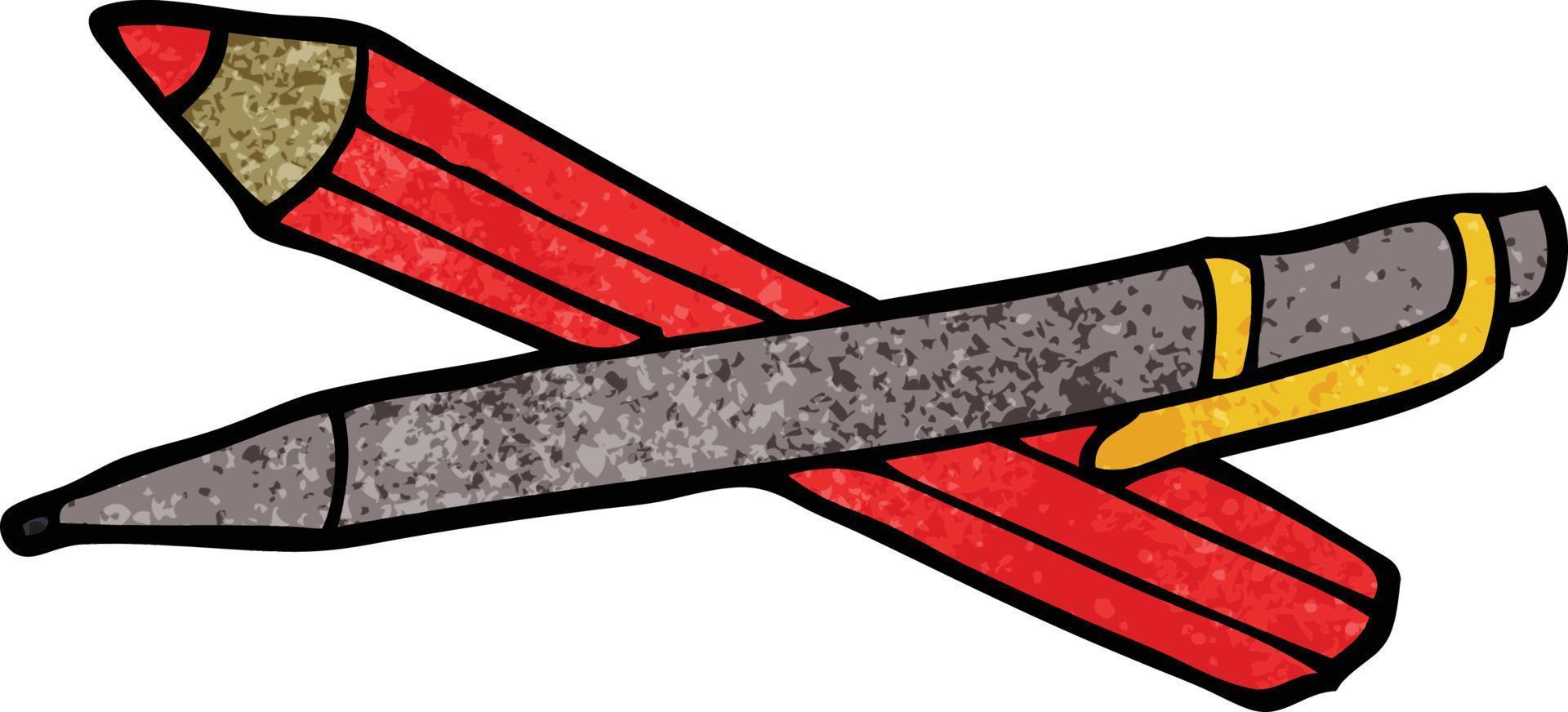 cartoon doodle pen vector