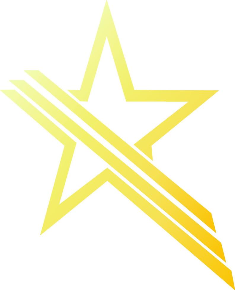 ilustración de vector de estrella dorada para logotipo, icono, signo, símbolo, insignia, artículo, premio, medalla, logros, etiqueta, emblema o diseño