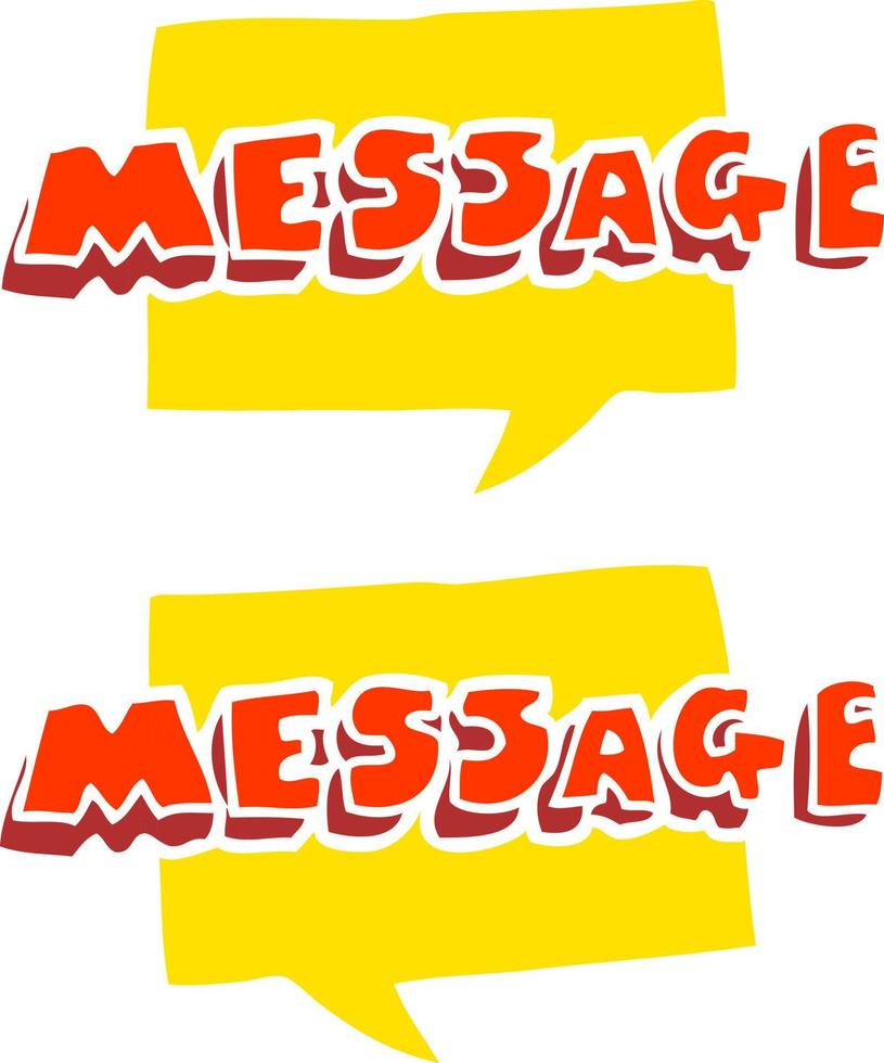 ilustración de color plano de los textos de los mensajes vector
