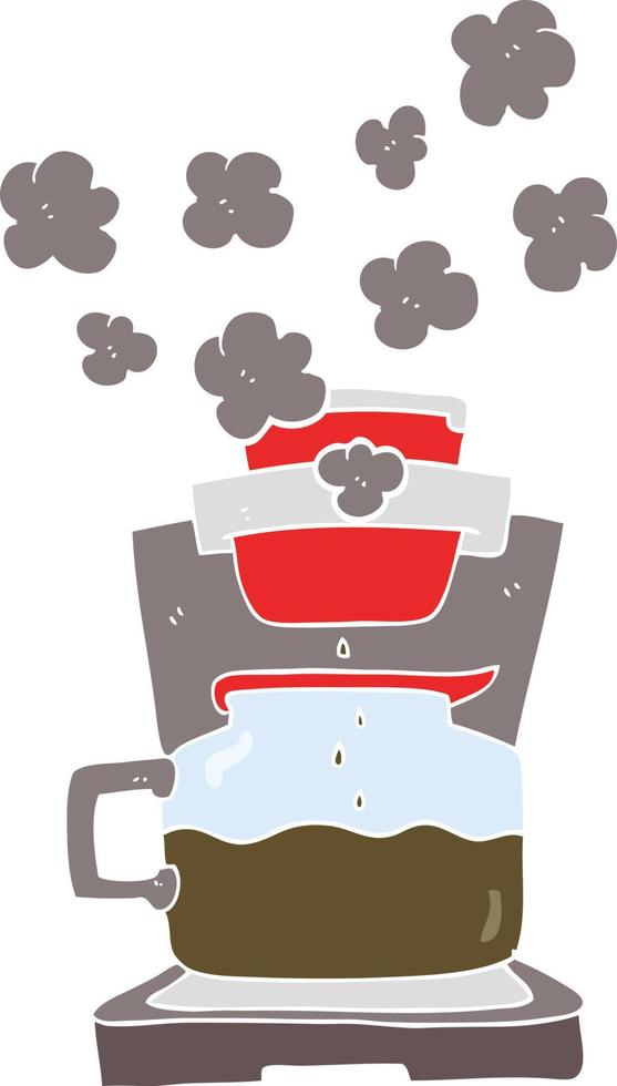 flat color illustration of coffee maker vector