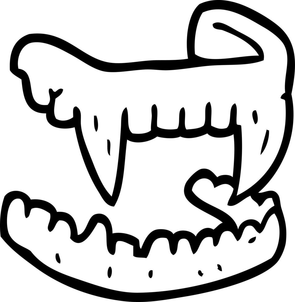 line drawing cartoon halloween fangs vector